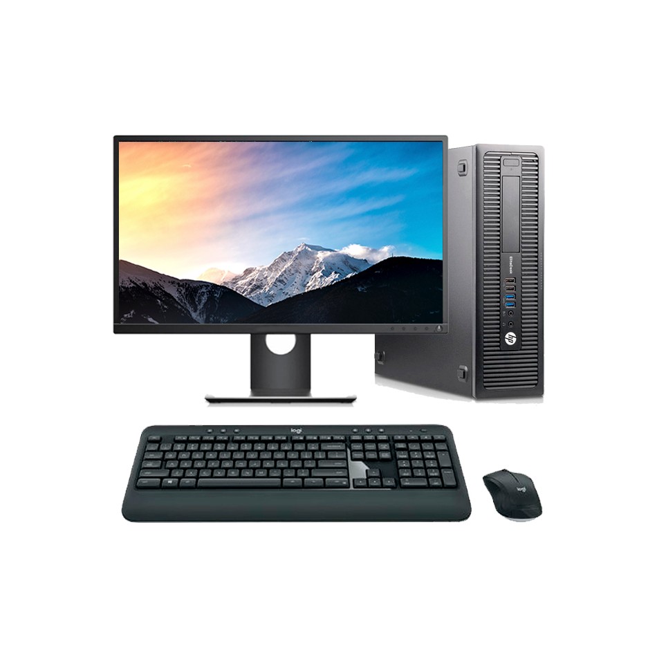 HP EliteDesk 800 G1 SFF con monitor 23", teclado y ratón