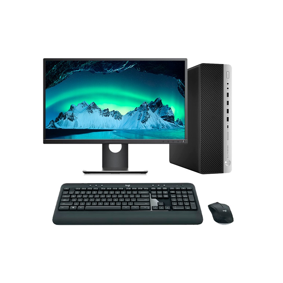 HP EliteDesk 800 G5 SFF con monitor 23", teclado y ratón inalámbricos