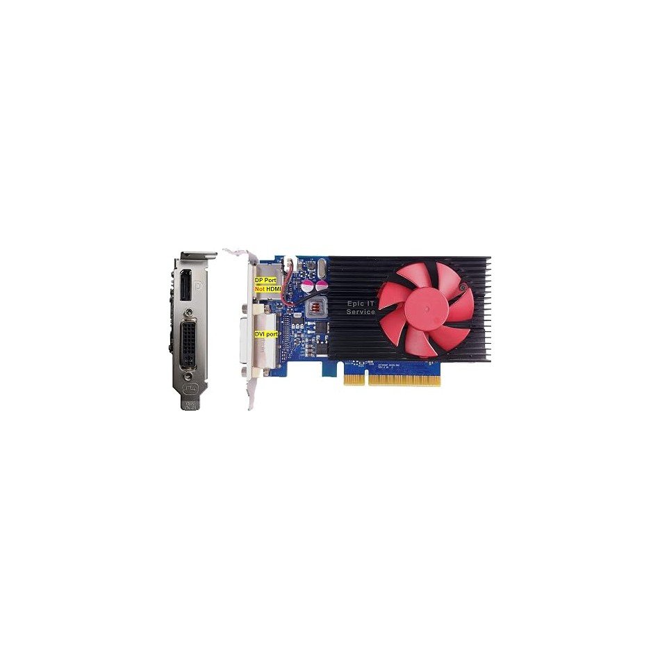Tarjeta gráfica NVIDIA GeForce GT 730 2 GB GDDR3 con salidas DisplayPort y DVI, formato Low Profile