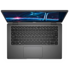 Dell Latitude 7320 visto desde arriba, con el teclado y el touchpad a la vista.