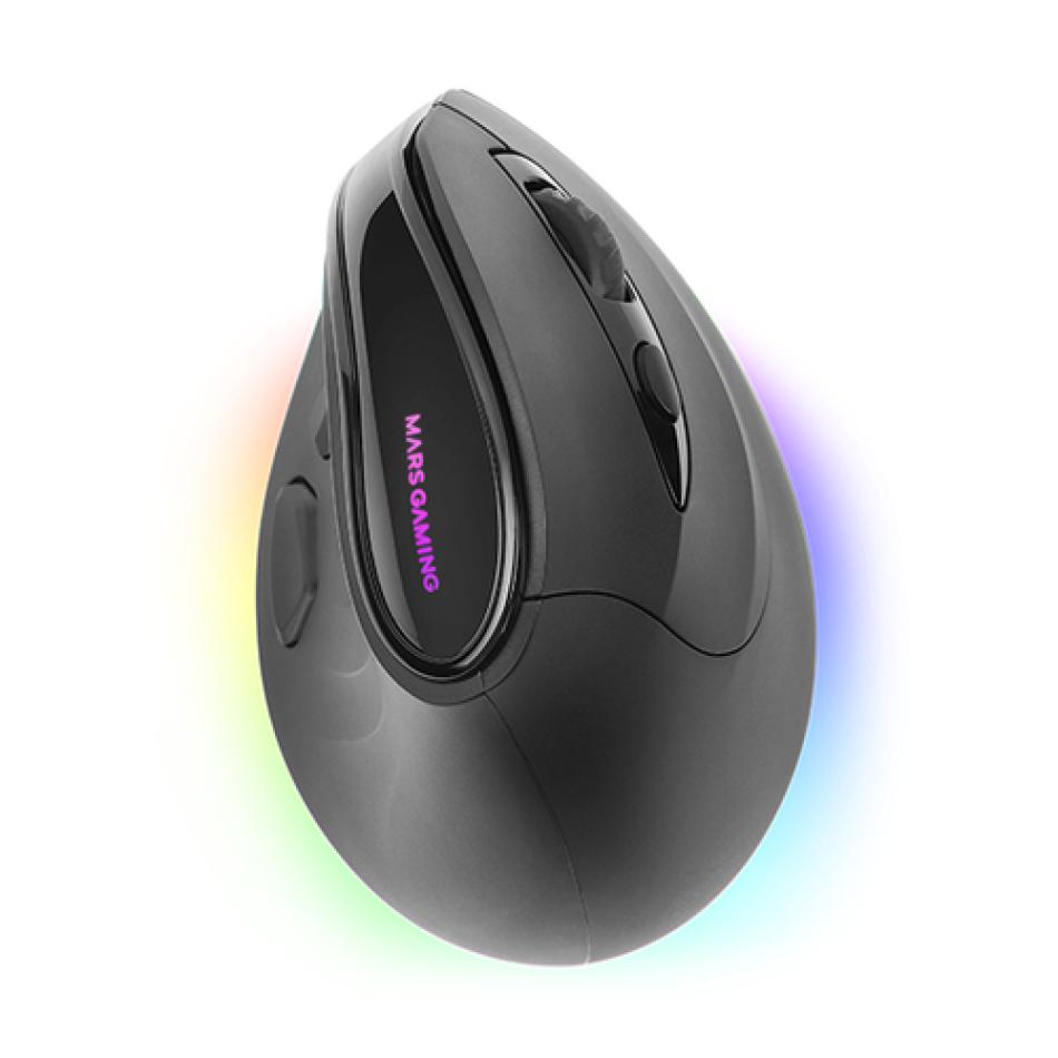 Ratón gaming Mars Gaming MM-SK vertical tri-mode negro