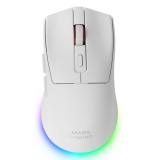 Ratón gaming Mars Gaming MM-T3 blanco, con base de carga RGB