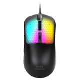 Ratón gaming Mars Gaming MM-VIPER negro, vista superior con iluminación RGB