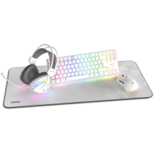 Pack gaming Krom Klass en blanco: teclado mecánico TKL y auriculares RGB