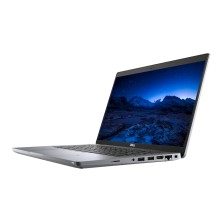Dell Latitude 5420 abierto en perspectiva, bisagra y touchpad