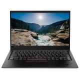 Lenovo ThinkPad X1 Carbon G7 abierto de frente, teclado negro y TrackPoint
