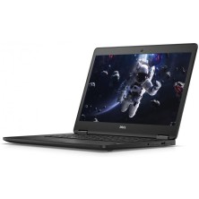 Dell Latitude E7470 abierto en perspectiva, teclado y touchpad