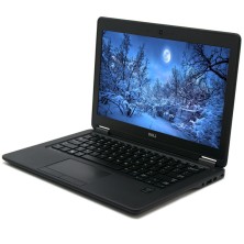 Dell Latitude E7250 abierto en perspectiva, teclado retroiluminado