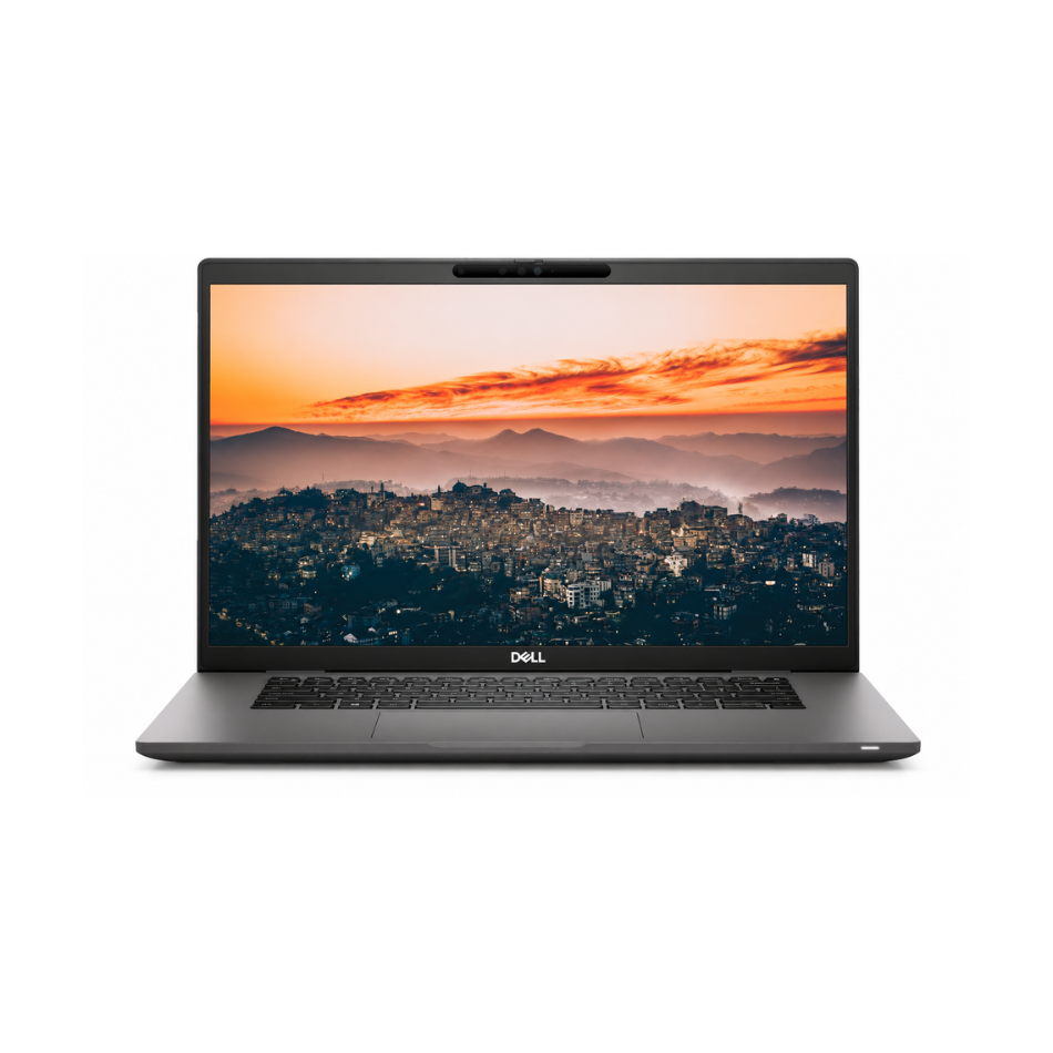 Dell Latitude 7640 abierto de frente, pantalla de 16 pulgadas FHD+ 16:10