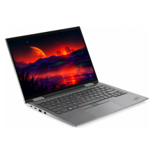 Lenovo ThinkPad X1 Yoga Gen 6 abierto en perspectiva, touchpad ancho