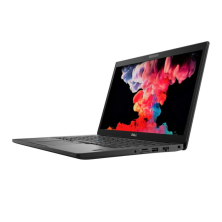 Dell Latitude 7490 abierto en ángulo, chasis negro con TrackPoint
