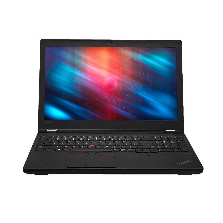 Lenovo ThinkPad P52 abierto de frente, pantalla de 15,6 pulgadas