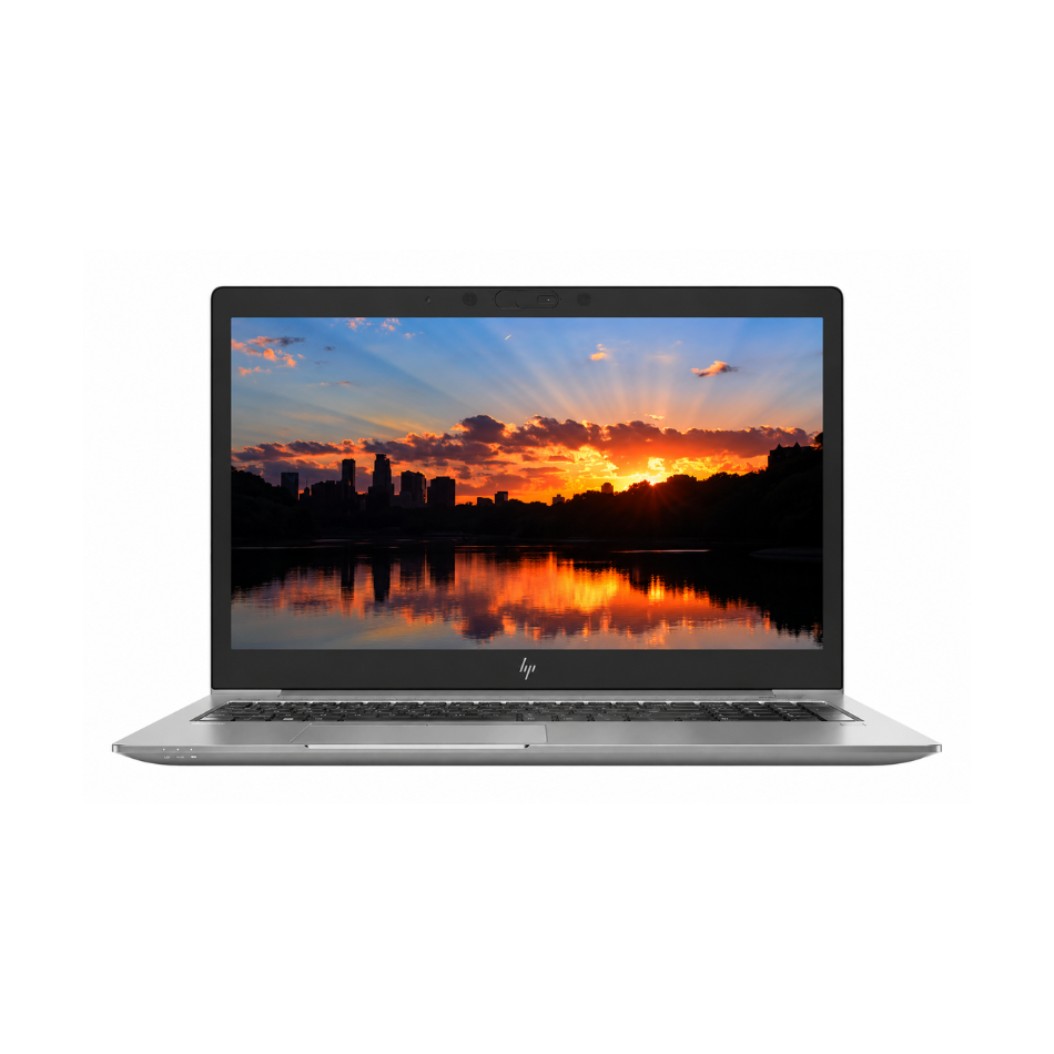 HP ZBook 15u G5 abierto de frente, pantalla de 15,6 pulgadas