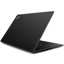 Lenovo ThinkPad X280 semiabierto visto por detrás desde la derecha