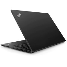 Lenovo ThinkPad X280 semiabierto visto por detrás desde la izquierda
