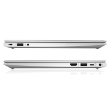 HP ProBook 630 G8 reacondicionado, perfil lateral mostrando el grosor del chasis y los puertos