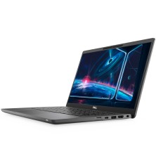 Latitude 7320 de Dell abierto hacia la derecha, chasis negro