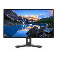 Monitor Dell UltraSharp U2518D reacondicionado de 25 pulgadas con panel IPS y pie ergonómico, de frente sobre su base