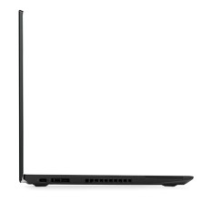 Lenovo ThinkPad T580 de perfil derecho con la pantalla en vertical