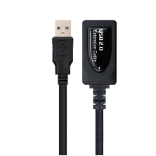 CABLE ALARGADOR USB CON AMPLIFICADOR NANOCABLE 10.01.0211   CONECTORES A MACHO A HEMBRA   5M   NEGRO