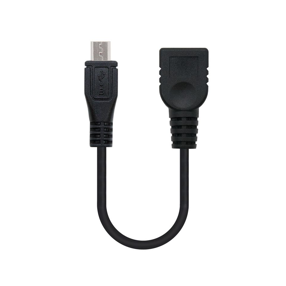 Comprar CABLE USB OTG NANOCABLE 10.01.3500   ADAPTADORES MICRO USB MACHO A USB HEMBRA   USB 2.0   0.15M   COLOR NEGRO