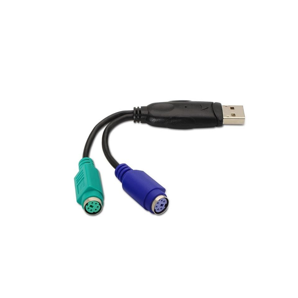 Comprar CABLE CONVERSOR DE PS/2 (TECLADO Y RATON) A USB 2.0 NANOCABLE 10.03.0101   TIPO 2XPS/2 HEMBRA A MACHO   15CM   NEGRO