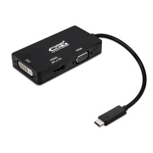 ADAPTADOR USB TIPO C MACHO | ACTIVO | VGA/DVI-I/HDMI 4K HEMBRA  | 10CM  | NEGRO