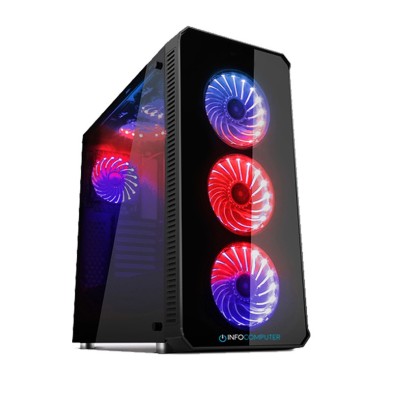 PC Gaming  AMD Ryzen 5 3600 16 GB DDR4 2TB + 480 SSD GTX 1660 6 GB DISEÑO FRONTAL VENTILADORES CON LUCES NEON MULTICOLOR