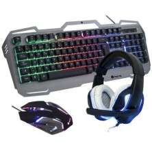 PACK GAMING NGS GBX 1500 | TECLADO | RATÓN | AURICULARES | NEGRO