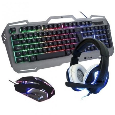 PACK GAMING NGS GBX 1500 | TECLADO | RATÓN | AURICULARES | NEGRO