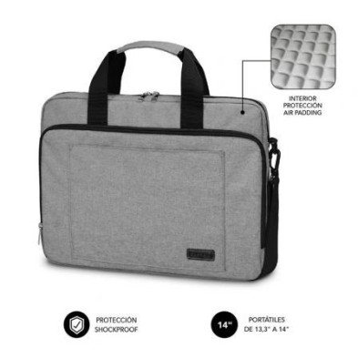 Maletin subblim air padding laptop bag para portatiles hasta 14' cinta para trolley gris