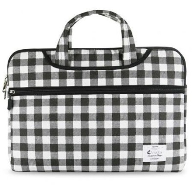 Atlético escotilla Similar Funda e-vitta chequered para portatiles hasta 13.3' blanca negra