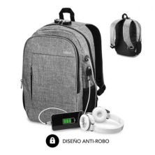 MOCHILA URBAN LOCK | SUBBLIM | PORTATILES | 16" | USB | GRIS