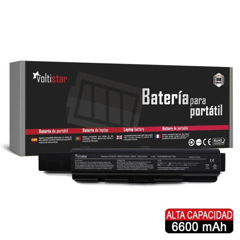 Comprar BATERIA VOLTISTAR PARA PORTATIL TOSHIBA SATELLITE PA3535U-1BRS PA3534U-1BRS PA3534U-1BAS V000090420