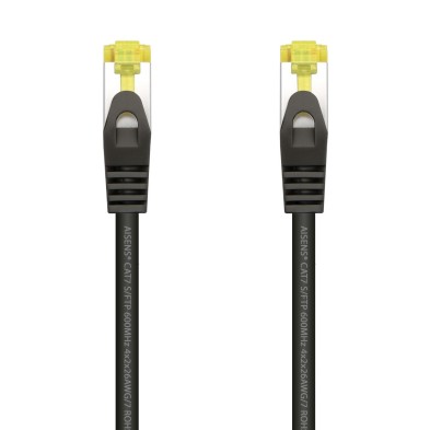 CABLE DE RED | AISENS | LATIGUILLO | RJ45 | CAT.7 | 600 MHZ | S/FTP | NEGRO| 25CM