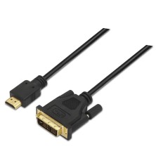 AISENS - CABLE DVI A HDMI, DVI18+1/M-HDMI A/M, NEGRO, 1.8M