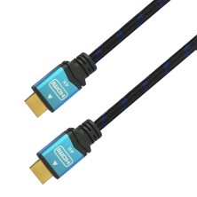 AISENS - CABLE HDMI V2.0 PREMIUM ALTA VELOCIDAD / HEC 4K@60HZ 18GBPS, A/M-A/M, NEGRO/AZUL, 0.5M
