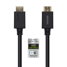 AISENS - CABLE HDMI ULTRA ALTA VELOCIDAD / HEC 8K@60HZ 48GBPS, A/M-A/M, NEGRO, 0.5M