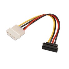 Cable SATA Alimentación Acodado AISENS | Molex 4PIN/M - SATA/H | Negro, Blanco | 16 CM