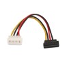 Cable SATA Alimentación Acodado AISENS | Molex 4PIN/M - SATA/H | Negro, Blanco | 16 CM