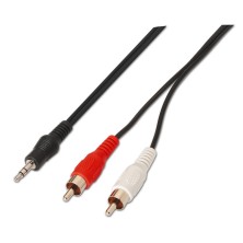 AISENS - CABLE AUDIO ESTÉREO, JACK 3.5/M-2XRCA/M, NEGRO, 1.5M