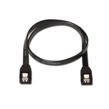 AISENS - CABLE SATA III DATOS 6G CON ANCLAJES, NEGRO, 0.5M