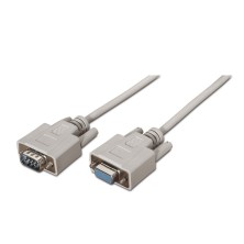 AISENS - CABLE SERIE RS232, DB9/M-DB9/H, BEIGE, 1.8M