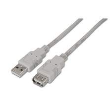 AISENS - CABLE USB 2.0, TIPO A/M-A/H, BEIGE, 1.0M