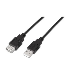 AISENS - CABLE USB 2.0, TIPO A/M-A/H, NEGRO, 1.0M