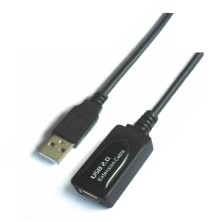 AISENS - CABLE USB 2.0 PROLONGADOR CON AMPLIFICADOR, TIPO A/M-A/H, NEGRO, 5.0M