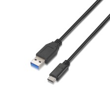 AISENS - CABLE USB 3.1 GEN2 10GBPS 3A, TIPO USB-C/M-A/M, NEGRO, 1.0M