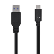 AISENS - CABLE USB 3.1 GEN2 10GBPS 3A, TIPO USB-C/M-A/M, NEGRO, 0.5M