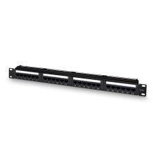 AISENS - PANEL DE PARCHEO DE 24 PUERTOS RJ45 CAT.6 UTP, 19" 1U DUAL IDC, NEGRO