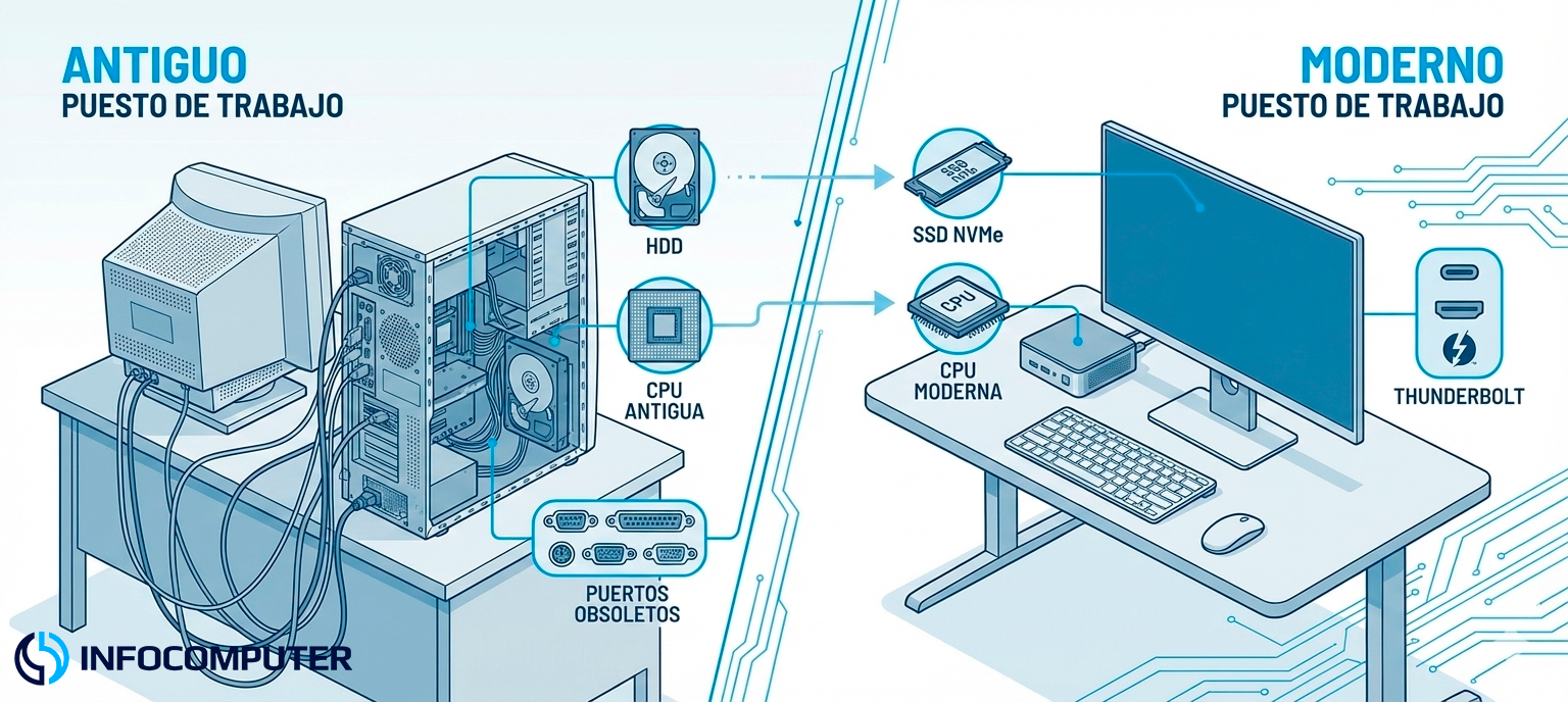 Señales de obsolescencia en equipos informáticos de oficina